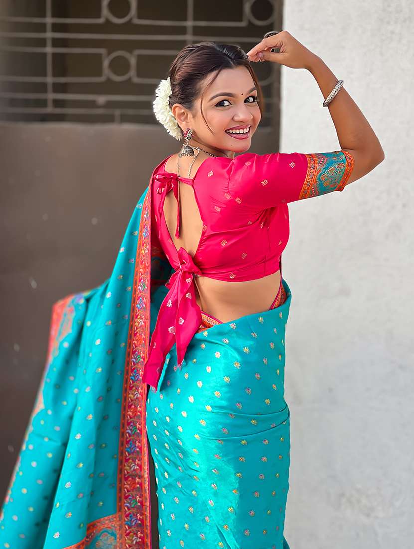 women self design banarasi saree with blouse - 22581491 -  Standard Image - 3