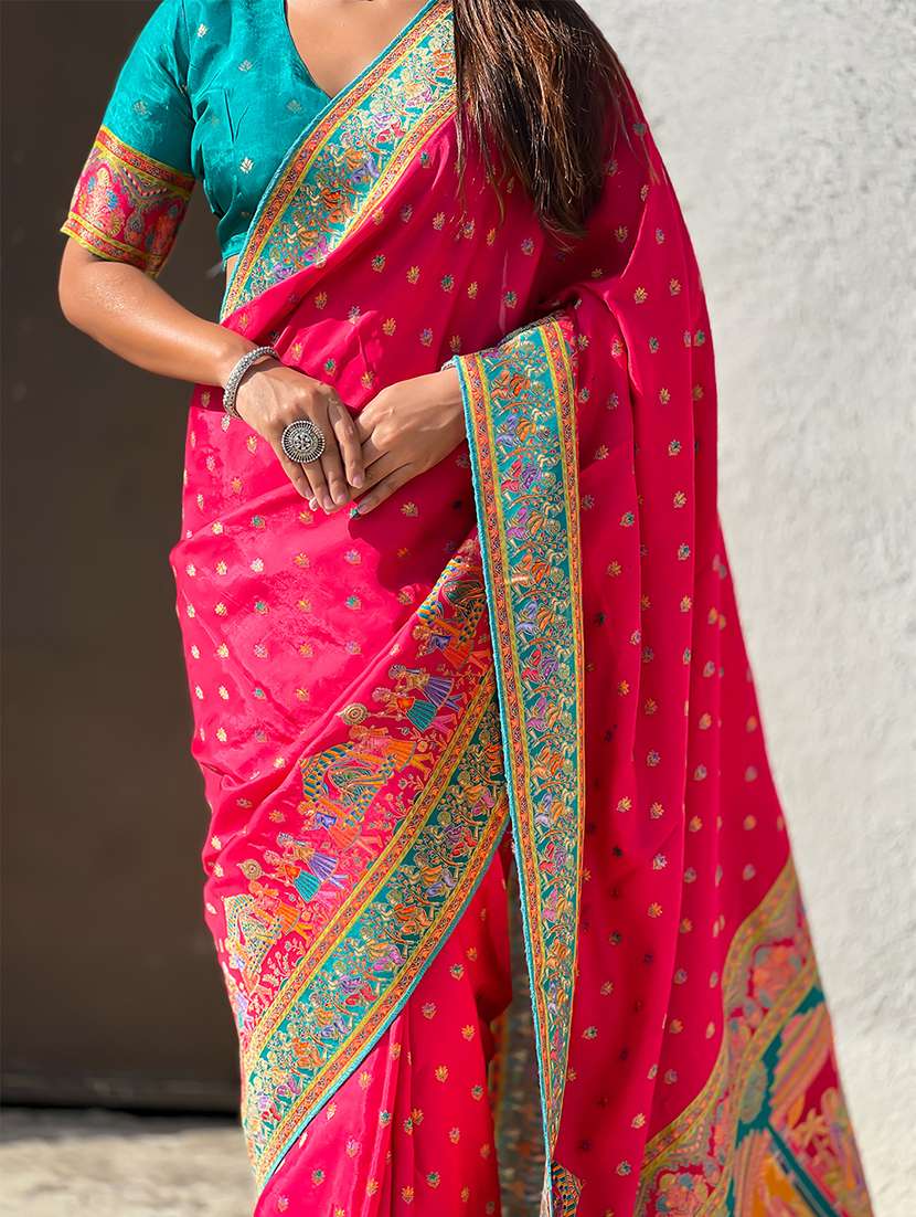 women self design banarasi saree with blouse - 22581496 -  Standard Image - 5