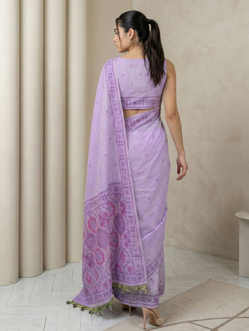 women printed casual wear saree with blouse - 22581513 -  Standard Image - 3
