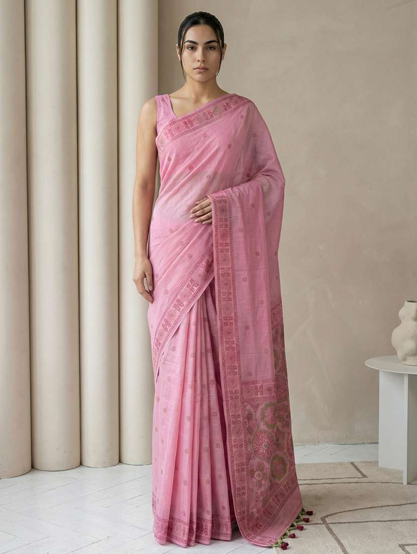 women printed casual wear saree with blouse