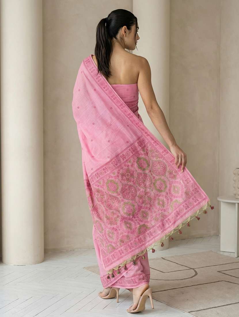 women printed casual wear saree with blouse - 22581514 -  Standard Image - 3