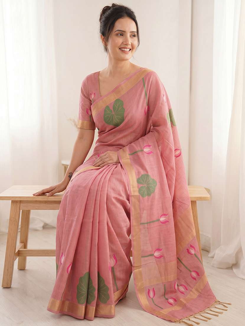 women printed casual wear saree with blouse - 22581521 -  Standard Image - 3