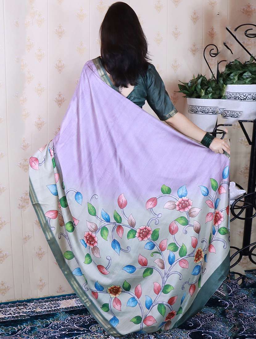 women printed casual wear saree with blouse - 22581541 -  Standard Image - 3