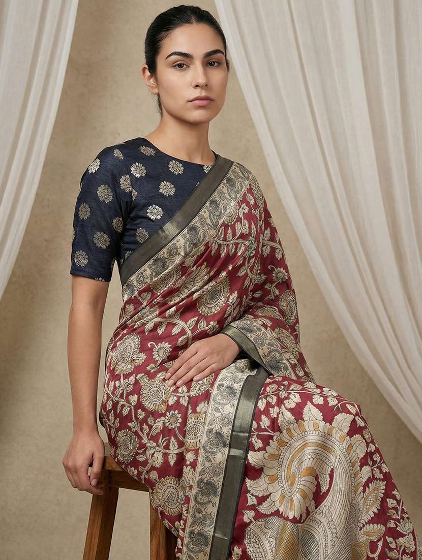 women printed casual wear saree with blouse - 22581550 -  Standard Image - 5