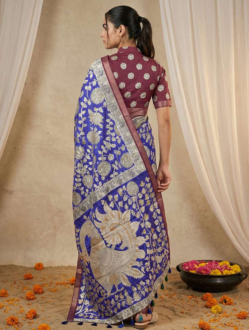 women printed casual wear saree with blouse - 22581551 -  Standard Image - 3