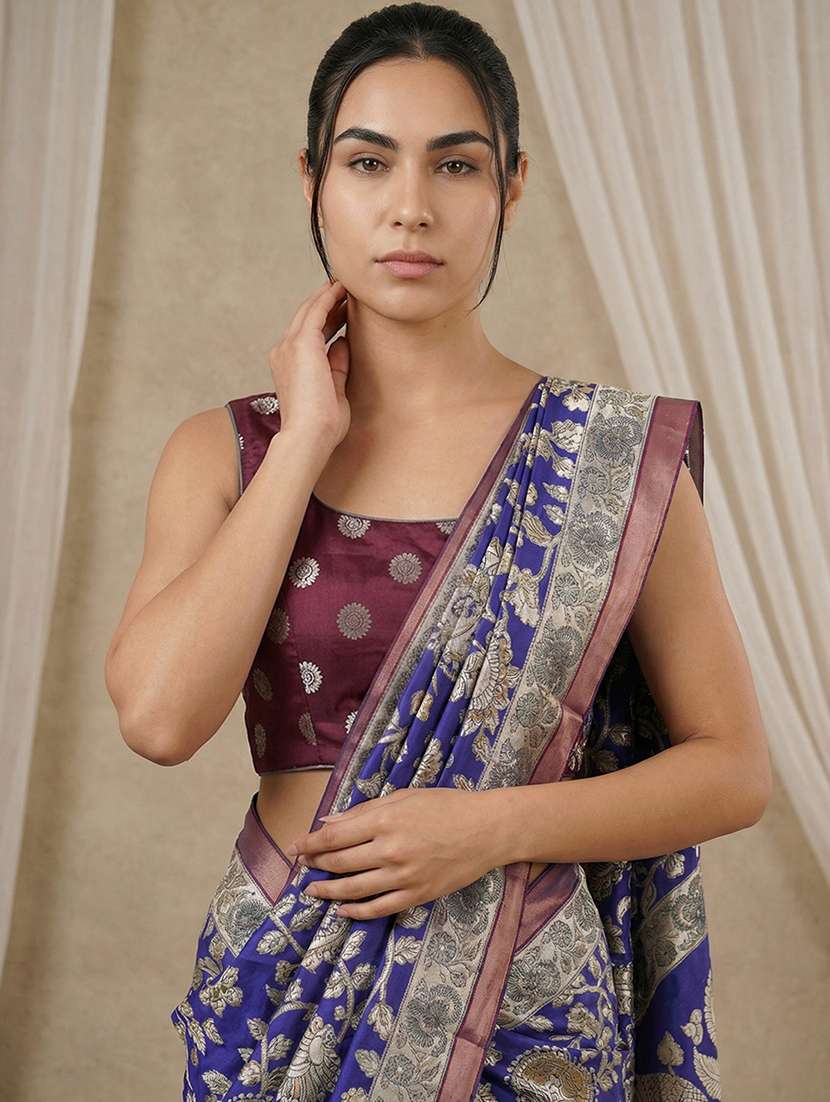 women printed casual wear saree with blouse - 22581551 -  Standard Image - 5
