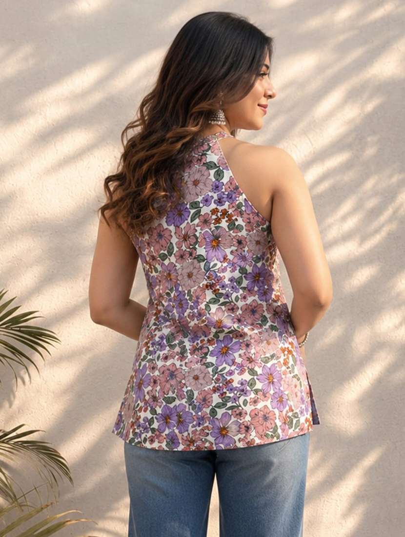women printed sleeveless straight kurti - 22581755 -  Standard Image - 3