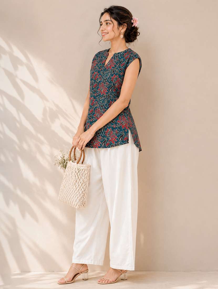 women printed sleeveless straight kurti - 22581760 -  Standard Image - 3