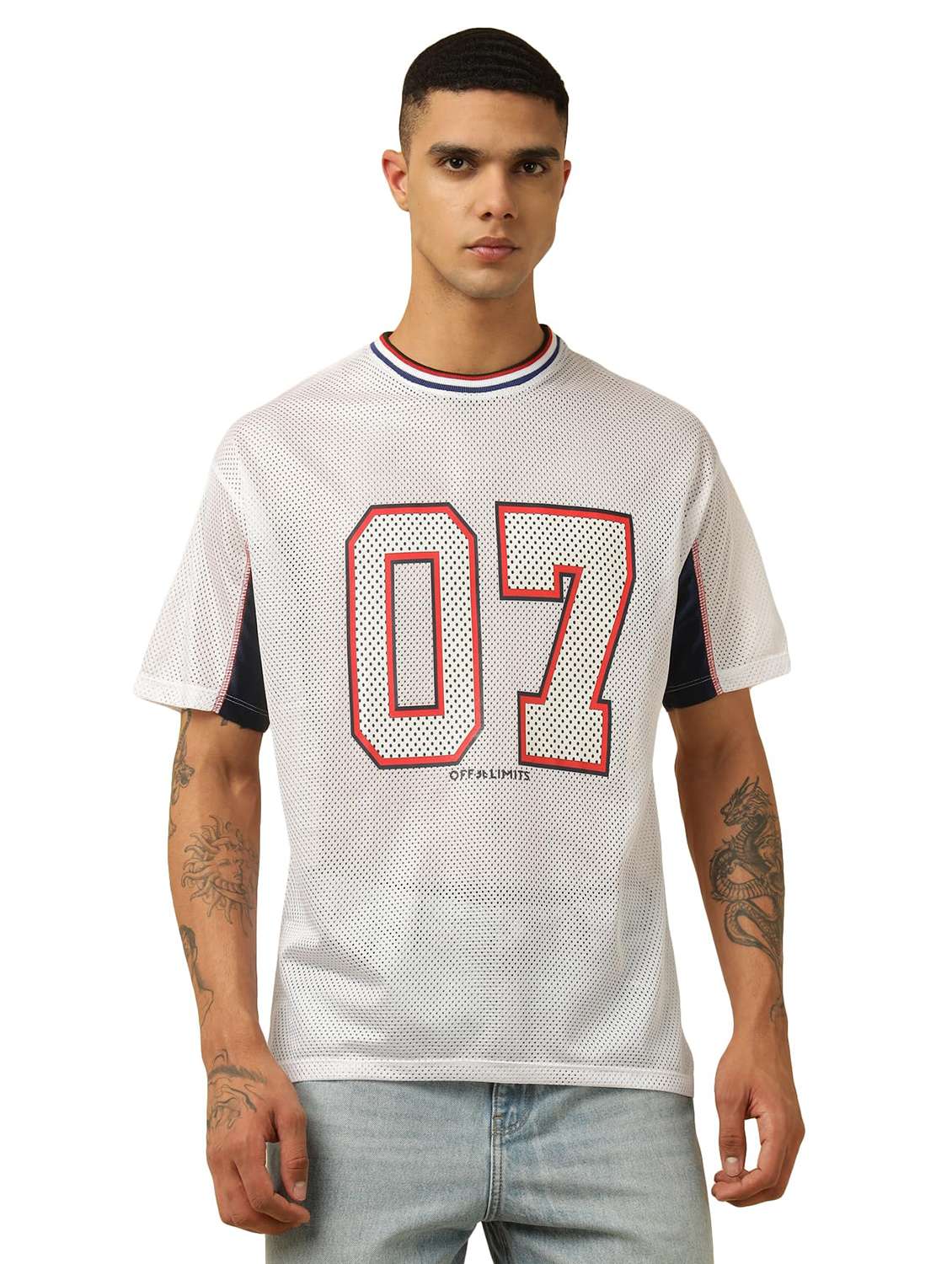men printed short sleeves relaxed fit t-shirt