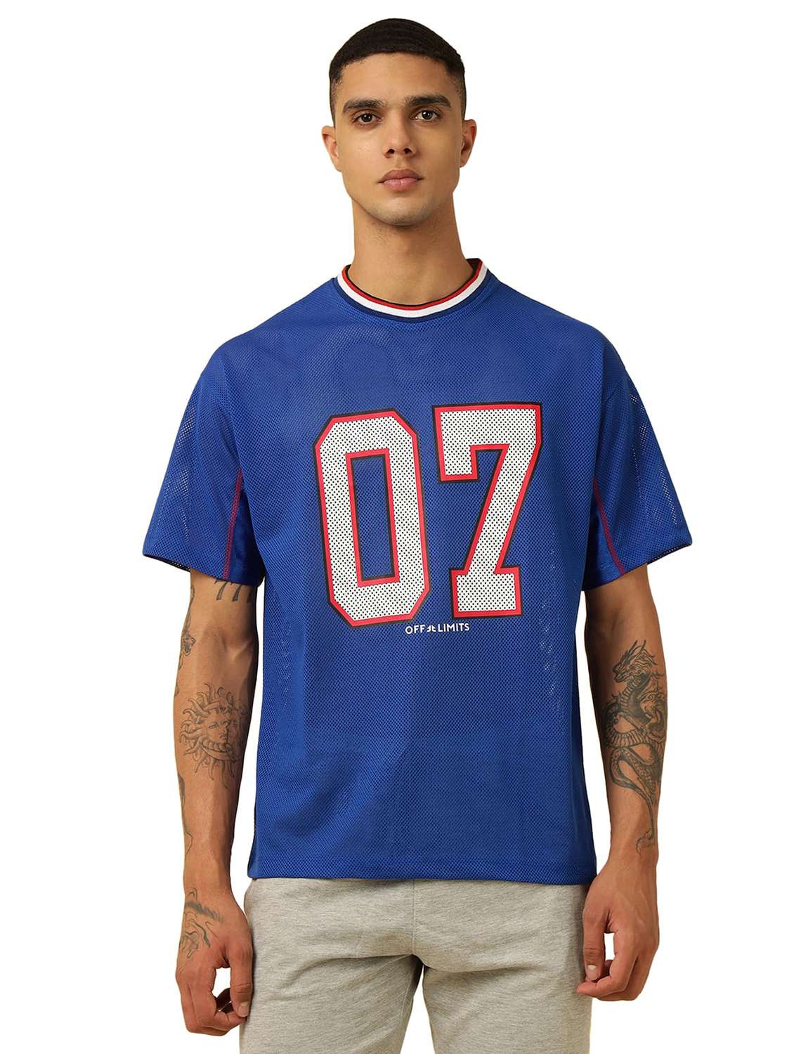 men printed short sleeves oversized t-shirt