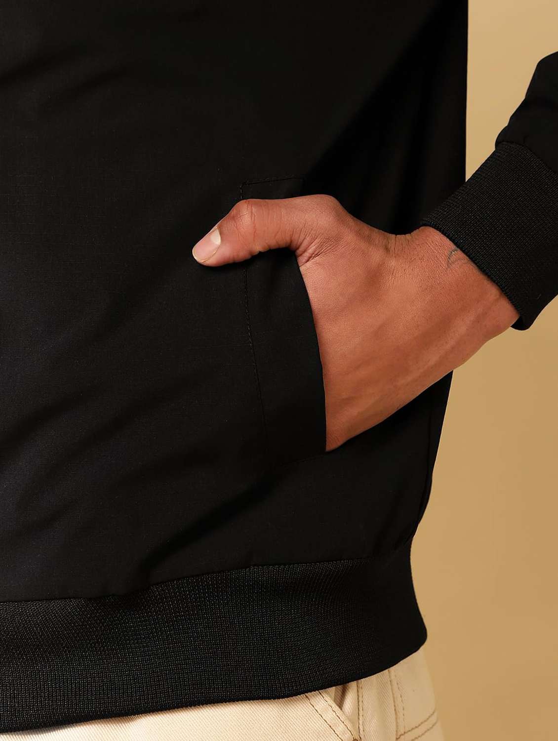 men solid long sleeves bomber jacket - 22581785 -  Standard Image - 5