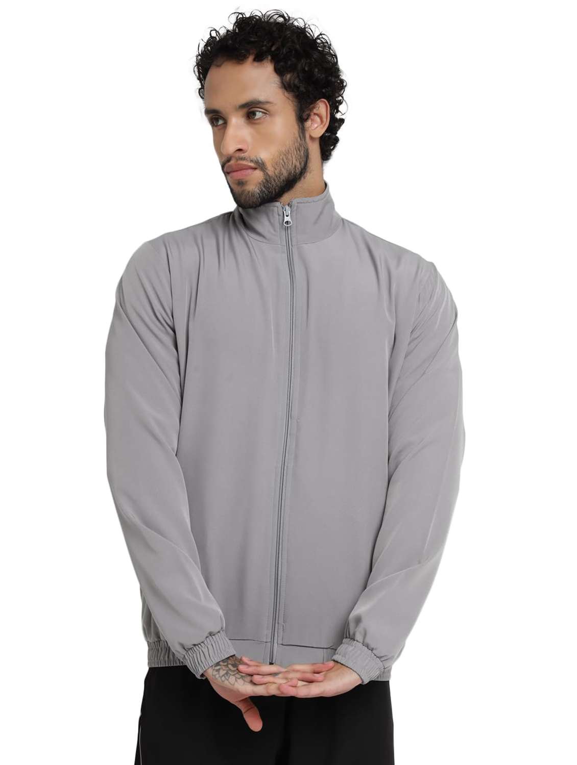 men solid long sleeves regular fit jacket