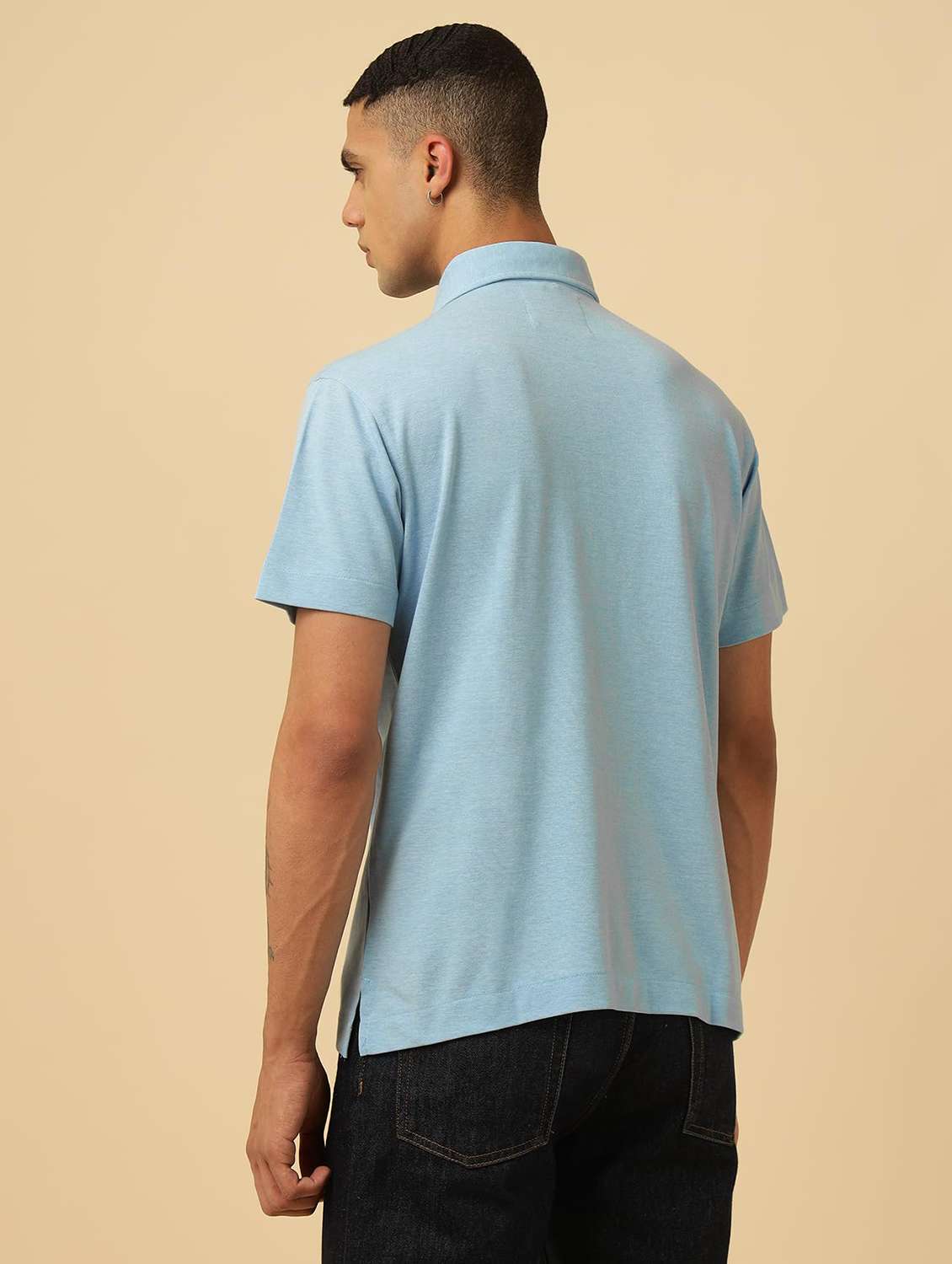 men solid short sleeves regular fit shirt - 22581788 -  Standard Image - 3