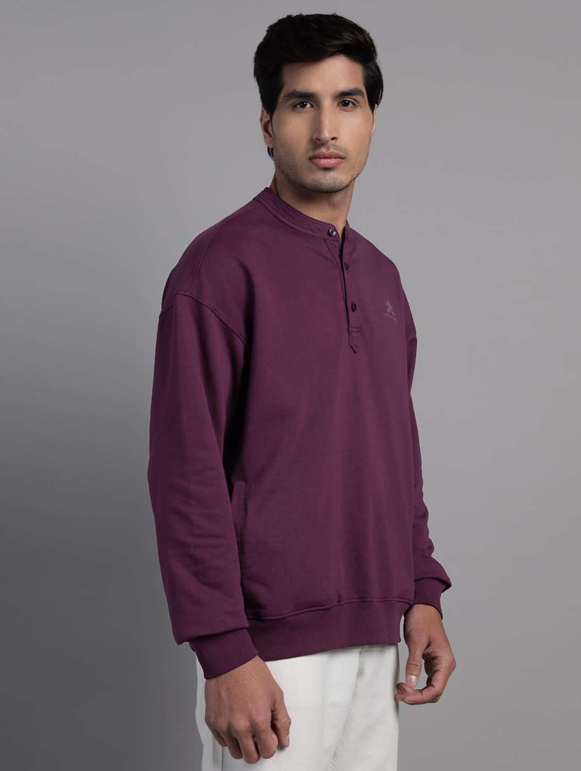 men solid long sleeves regular fit sweatshirt - 22581792 -  Standard Image - 3