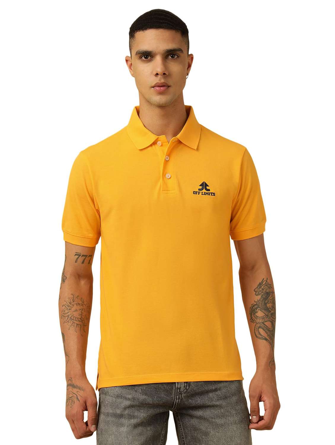 men logo printed short sleeves polo t-shirt