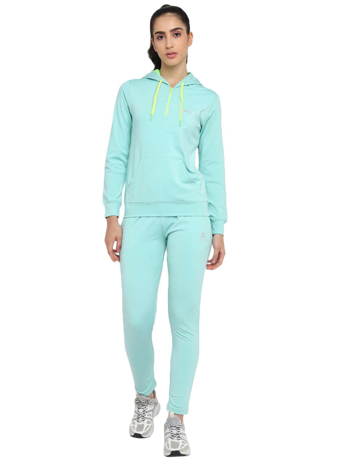women solid long sleeves active wear set