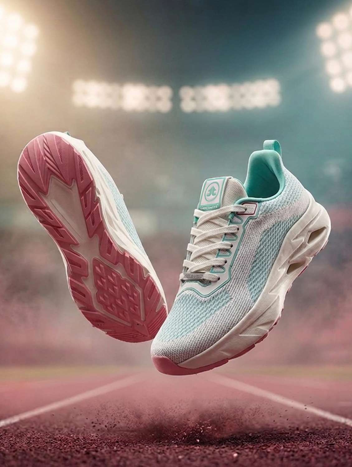 women textured lace up sports shoes