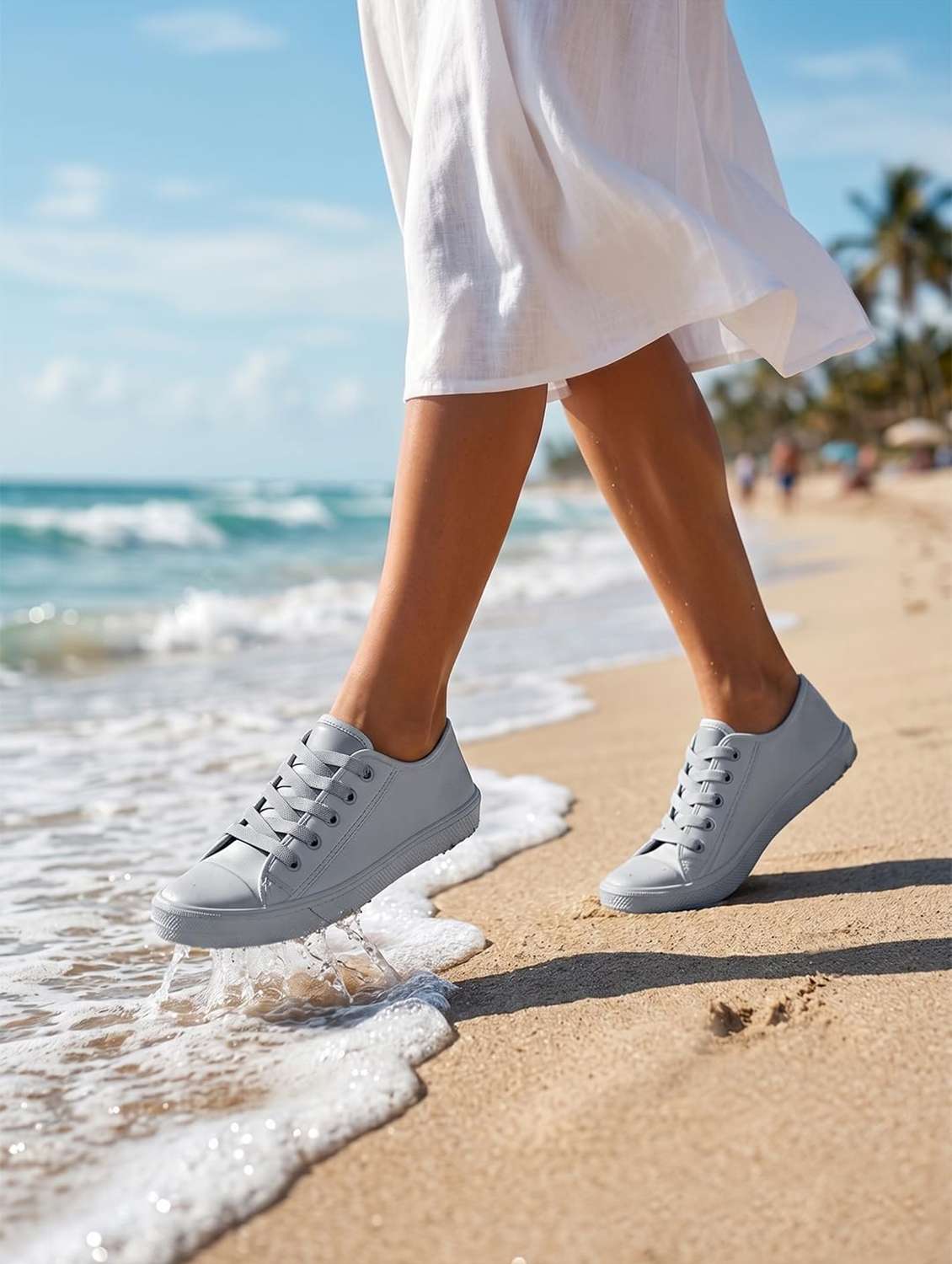 women solid lace up sneakers - 22582178 -  Standard Image - 3