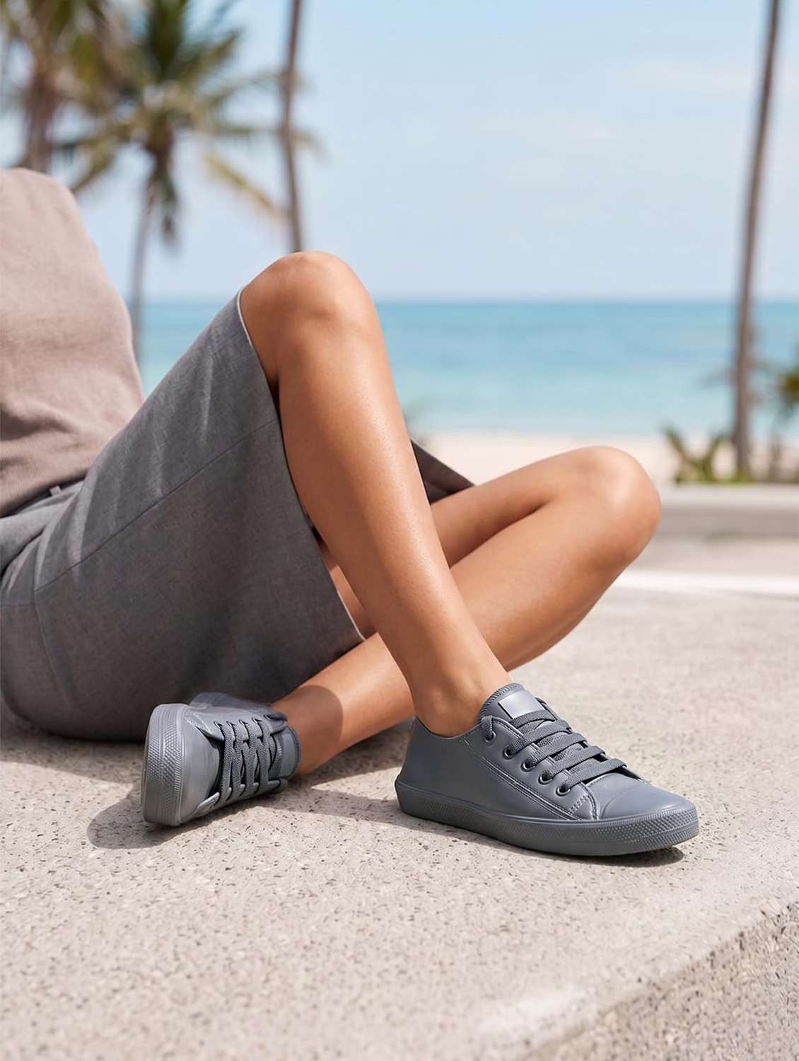 women solid lace up sneakers - 22582183 -  Standard Image - 3