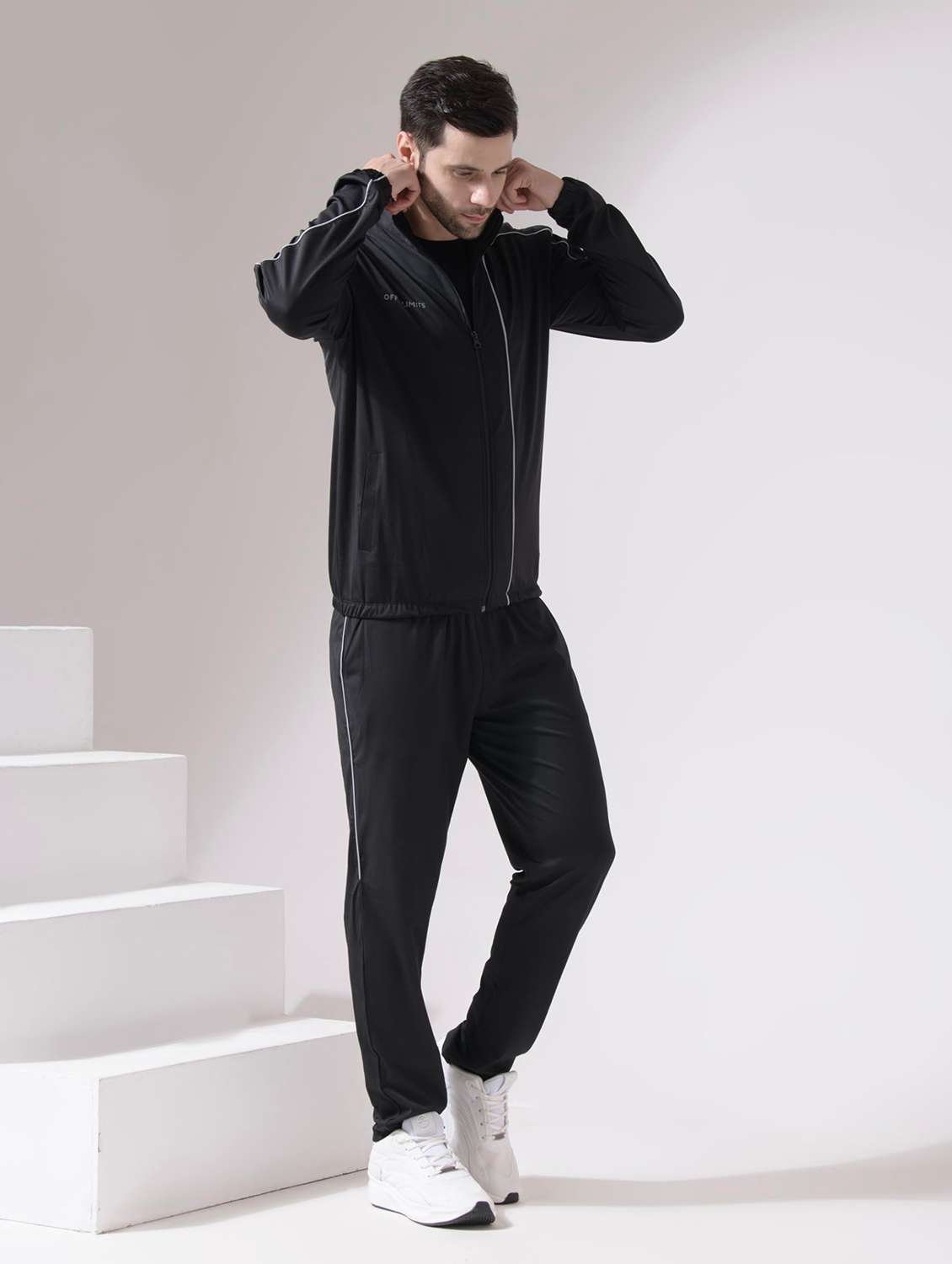 Men Taped Long Sleeves Track Suit - 22582218 -  Standard Image - 3
