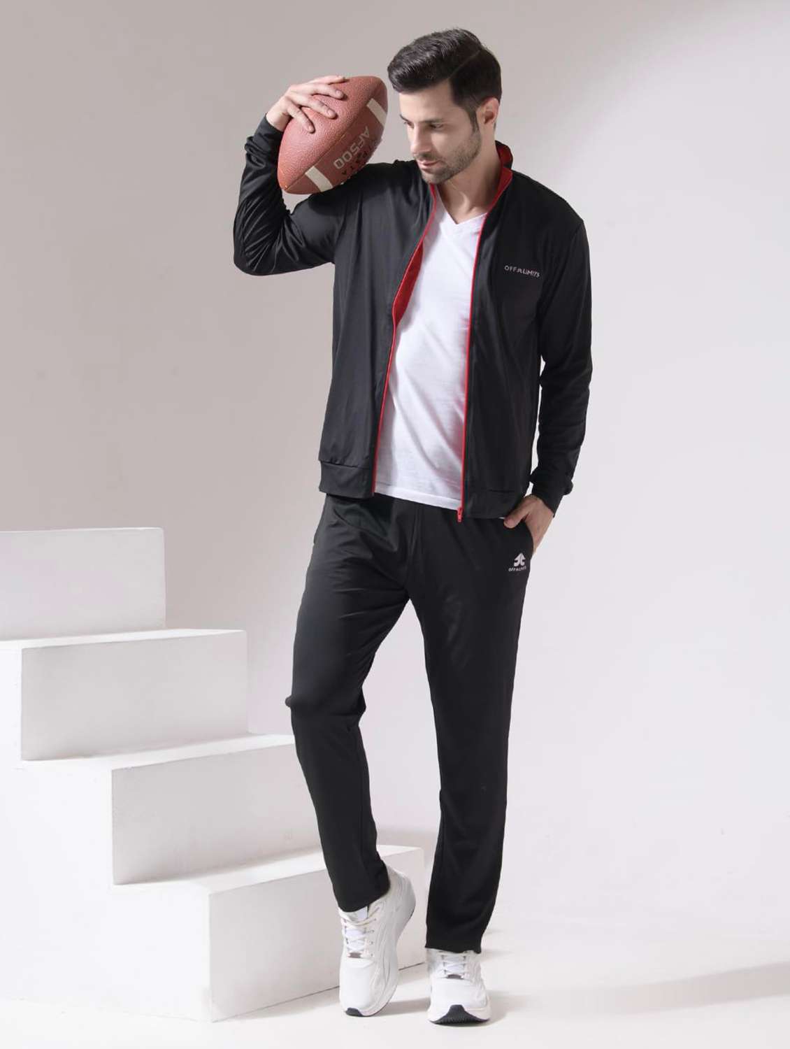 Men Solid Long Sleeves Track Suit - 22582221 -  Standard Image - 3