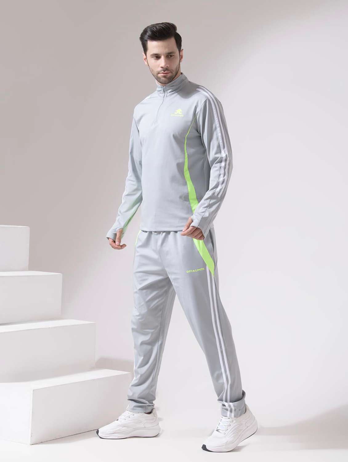 men taped long sleeves track suit