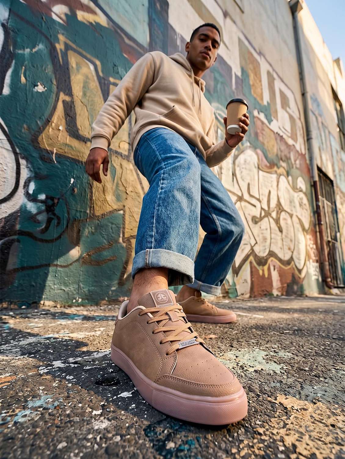 men solid lace up sneaker - 22582249 -  Standard Image - 3