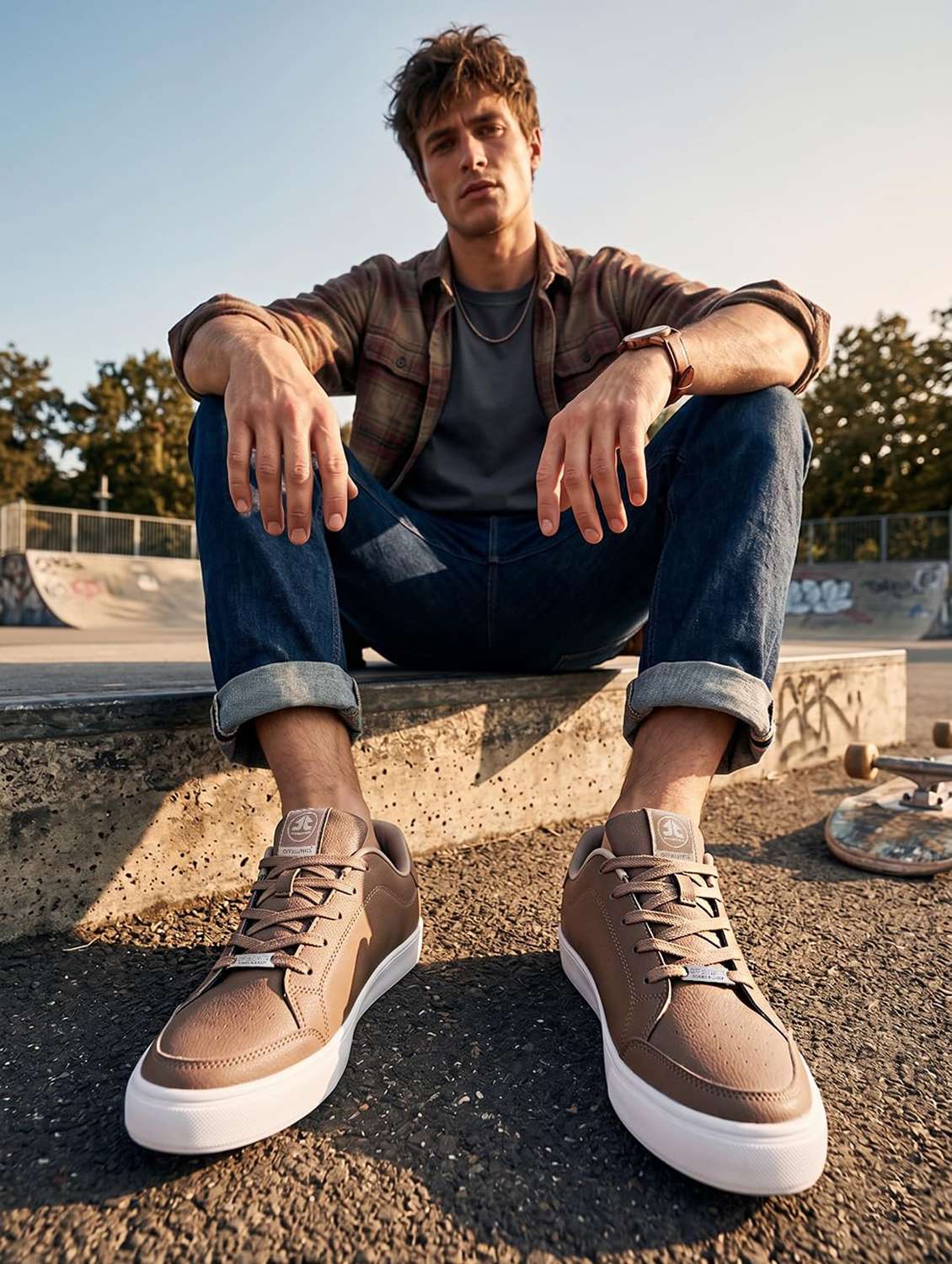 Men Solid Lace Up Sneaker - 22582255 -  Standard Image - 3