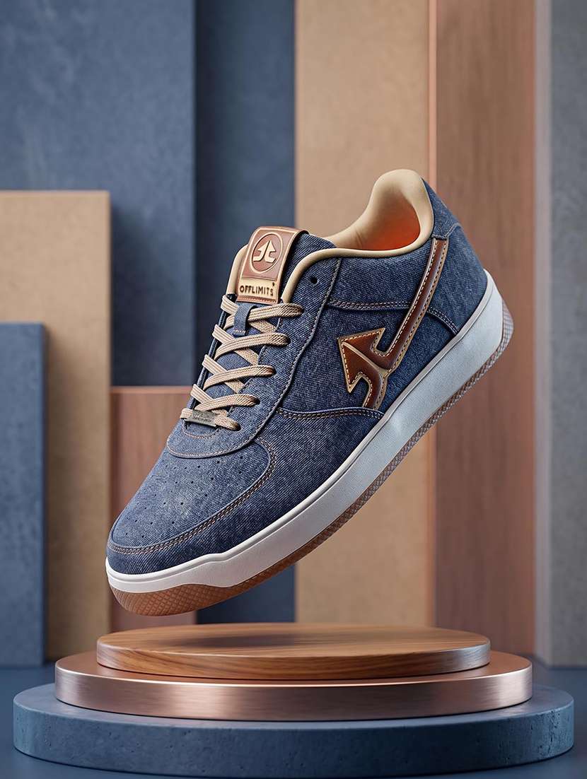 men textured lace up sneaker