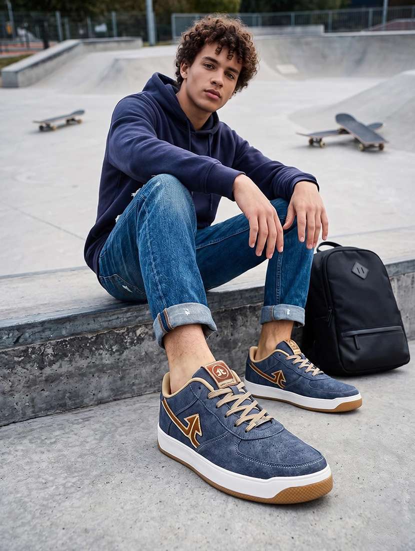 men textured lace up sneaker - 22582265 -  Standard Image - 3