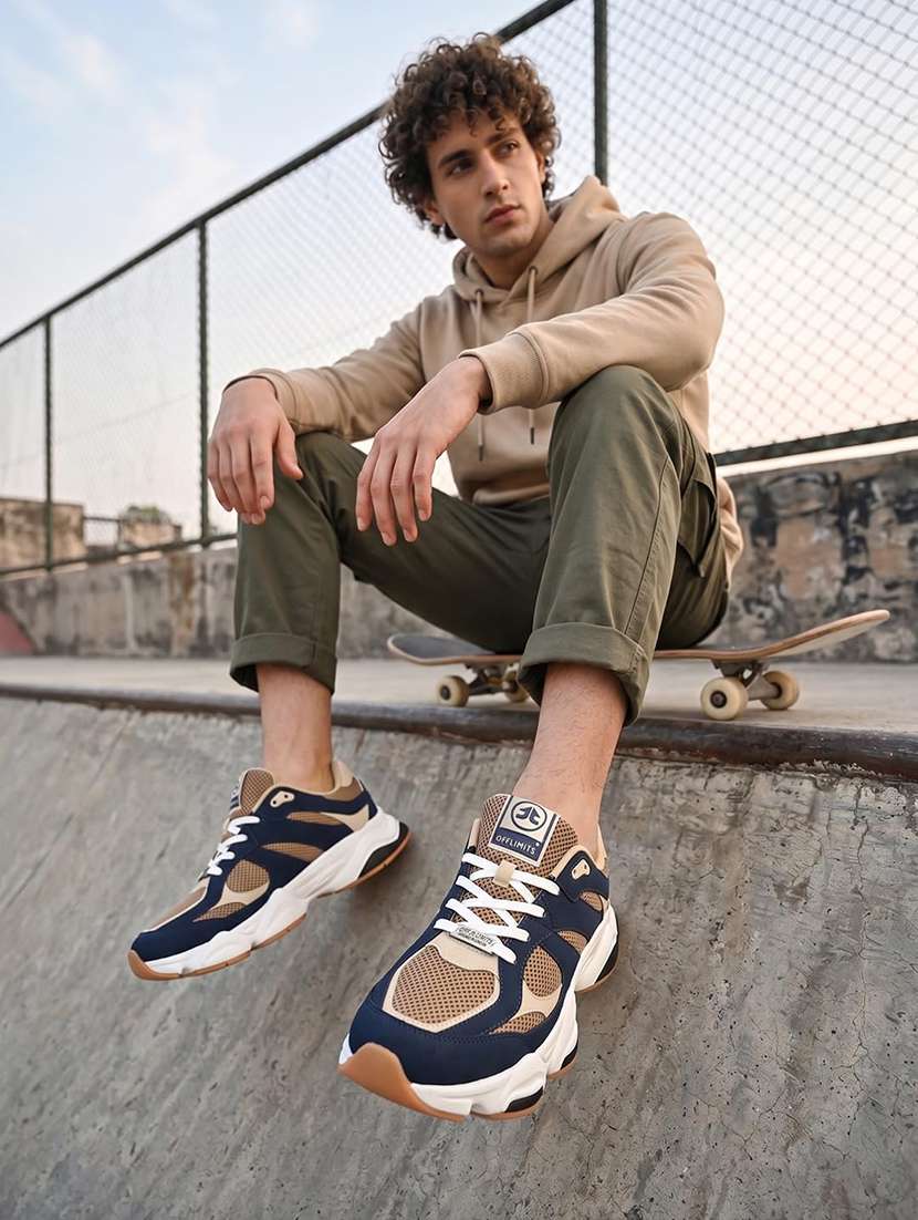 men colourblocked lace up sneaker - 22582271 -  Standard Image - 3