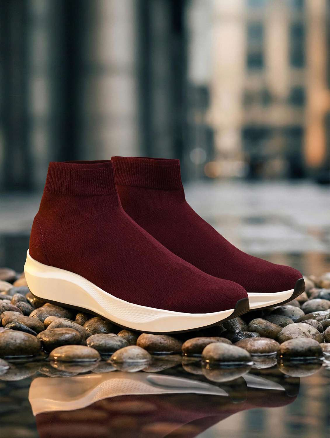 men solid slip on sports shoes