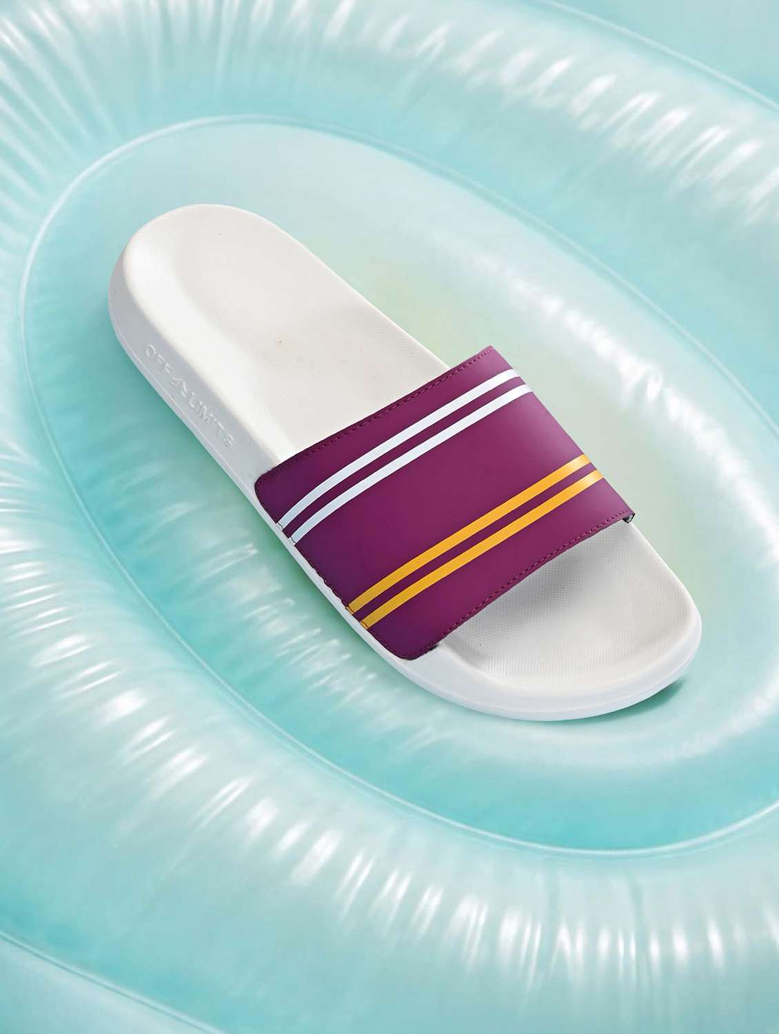 women striped slip on slider
