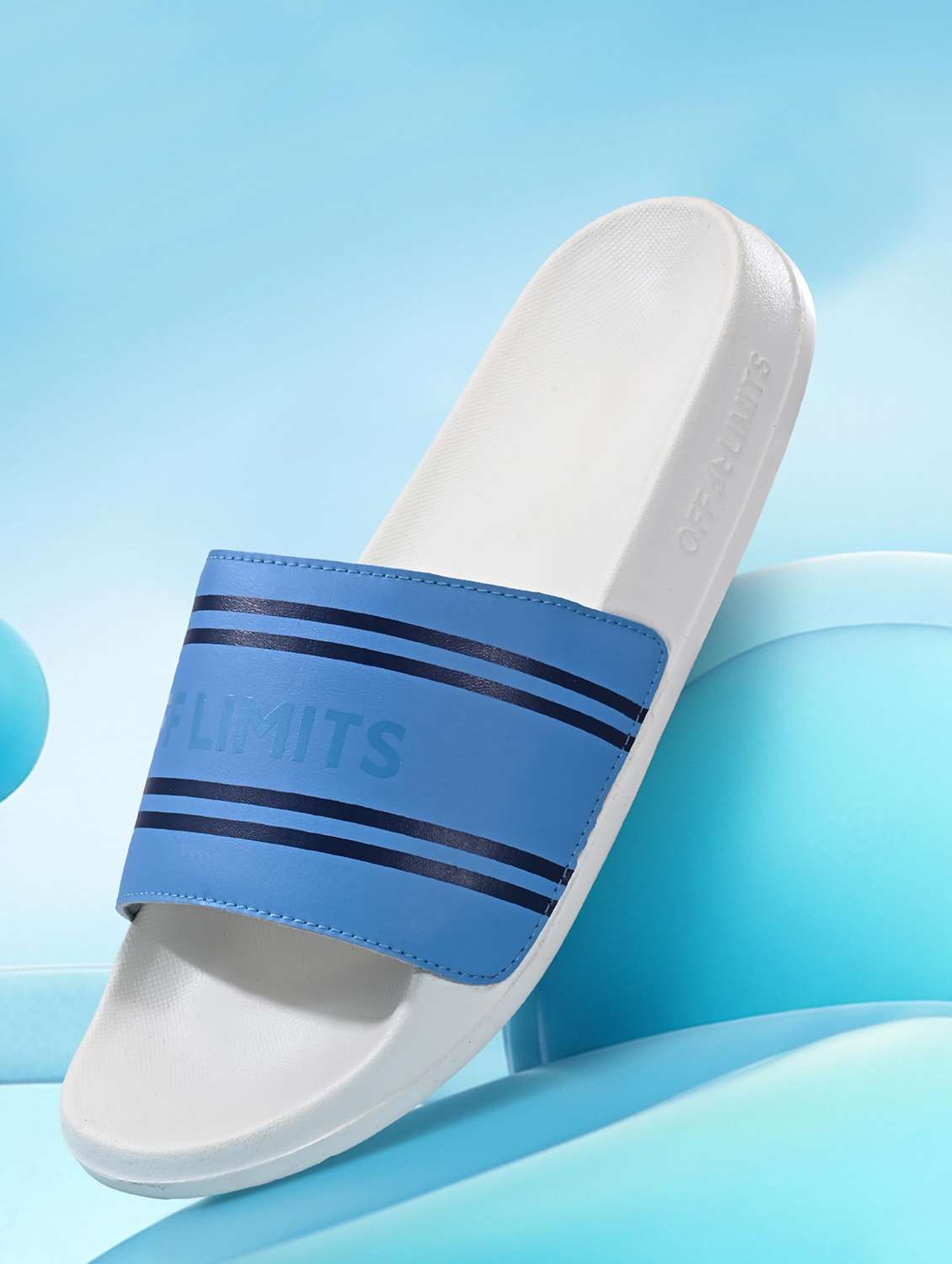 men printed slip on slider