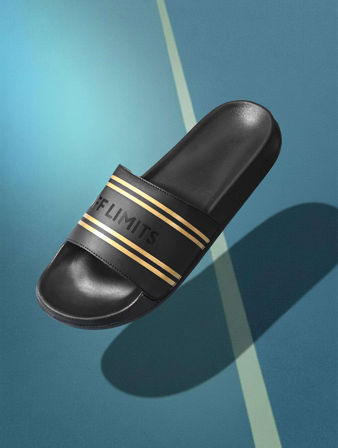 men printed slip on slider
