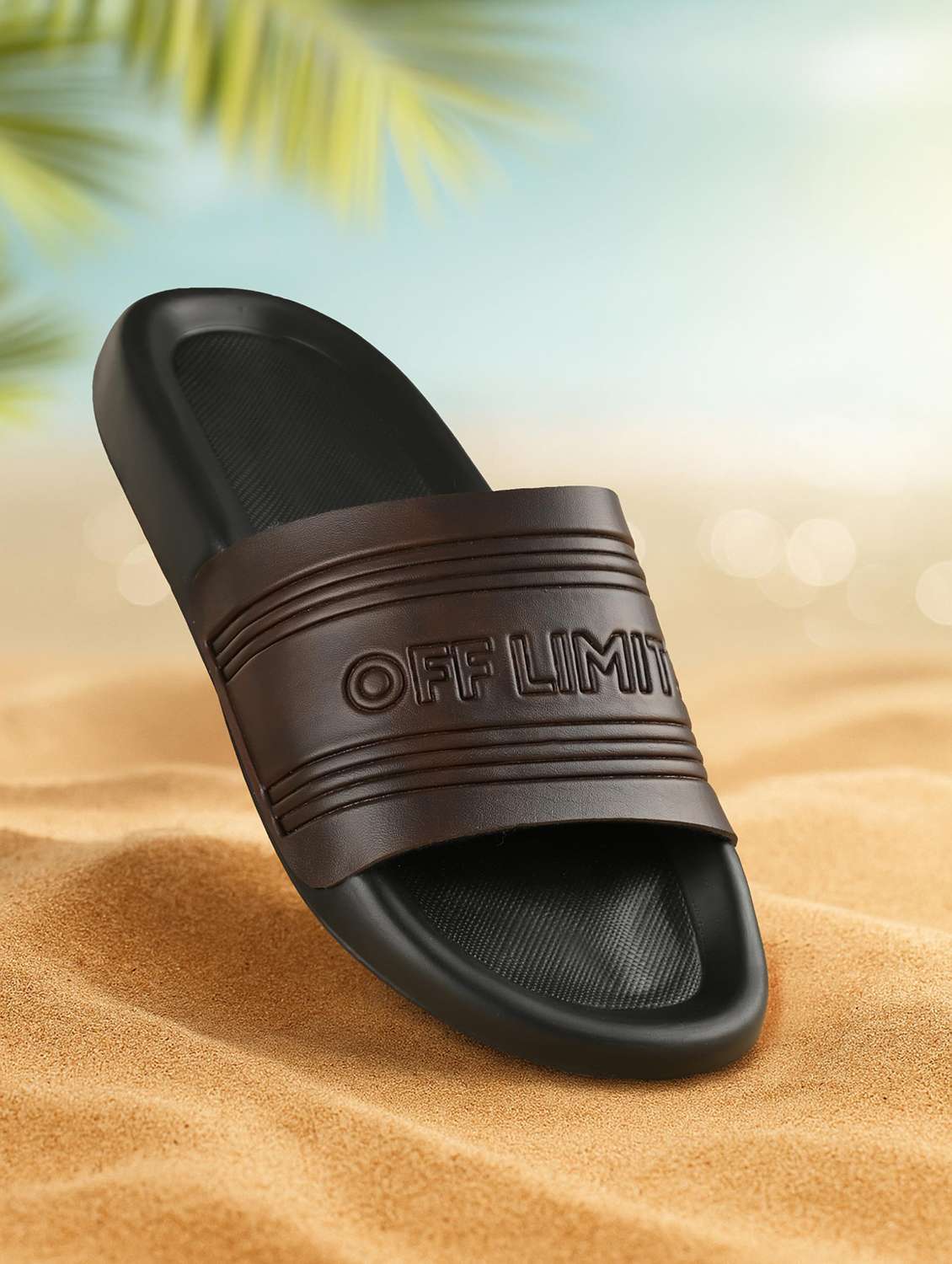 men textured slip on slider