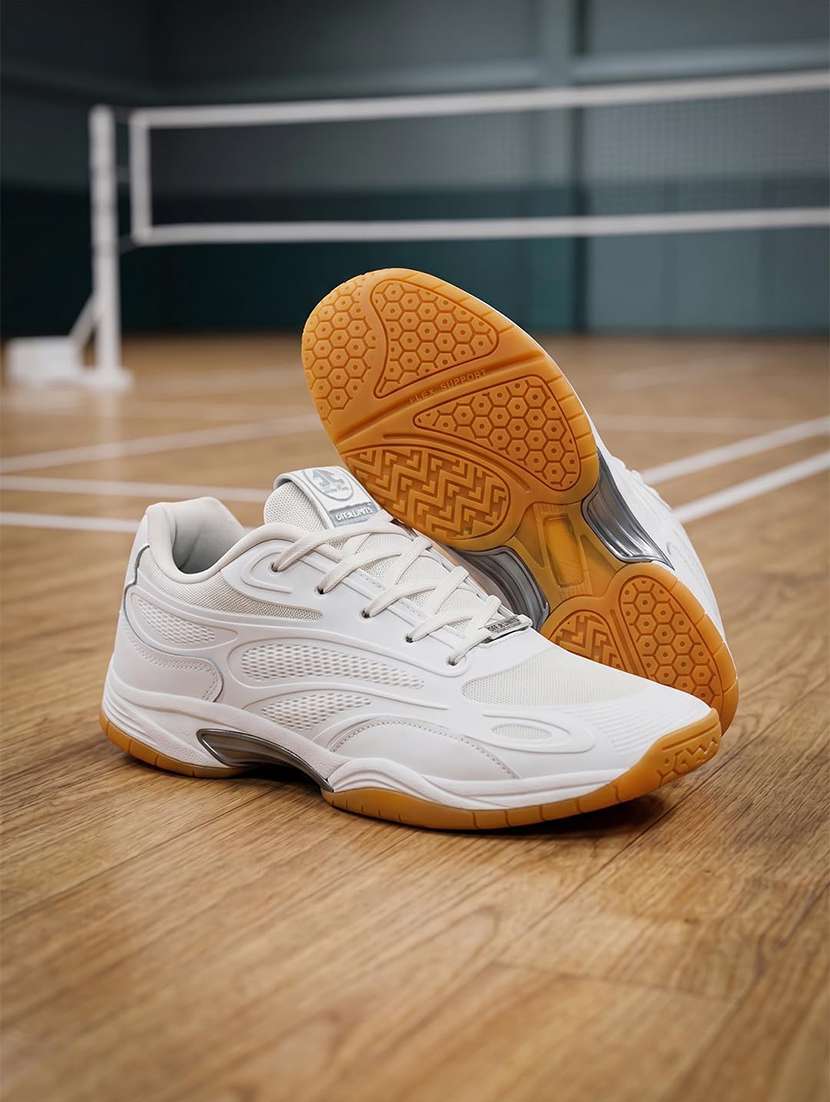 men solid lace up sport shoes