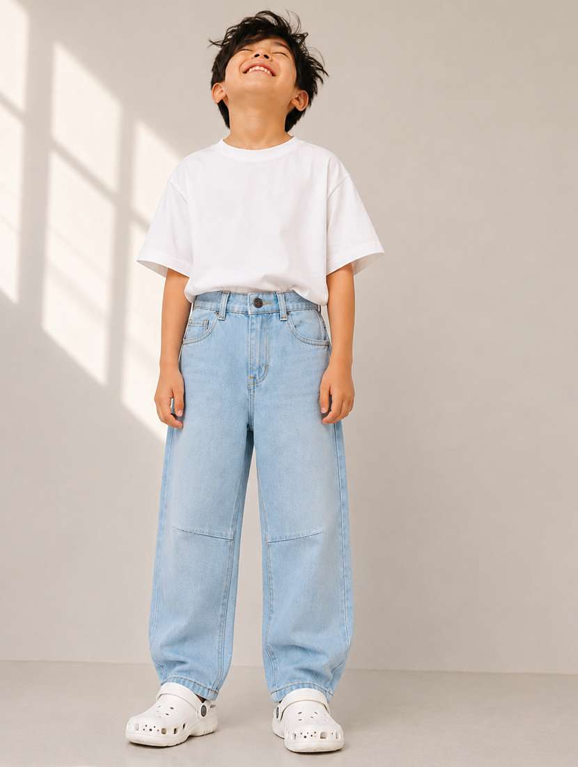 Boys Washed Mid Rise Relaxed Fit Jeans - 22582506 -  Standard Image - 3