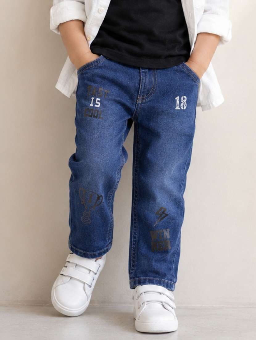 boys washed mid rise straight jeans