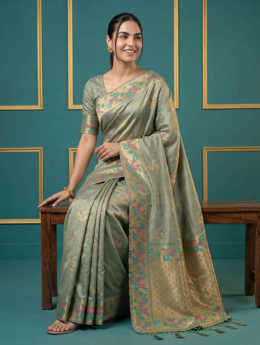 women self design banarasi saree with blouse - 22582787 -  Standard Image - 5