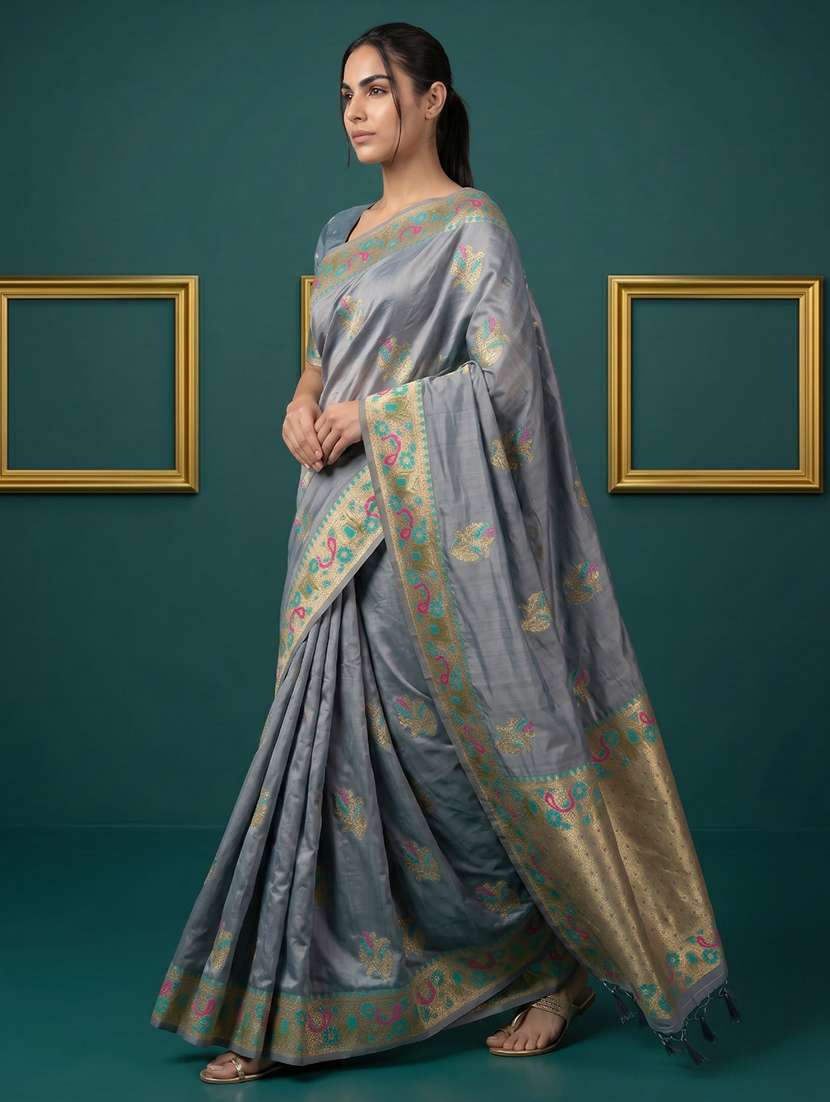 women self design banarasi saree with blouse - 22582788 -  Standard Image - 3
