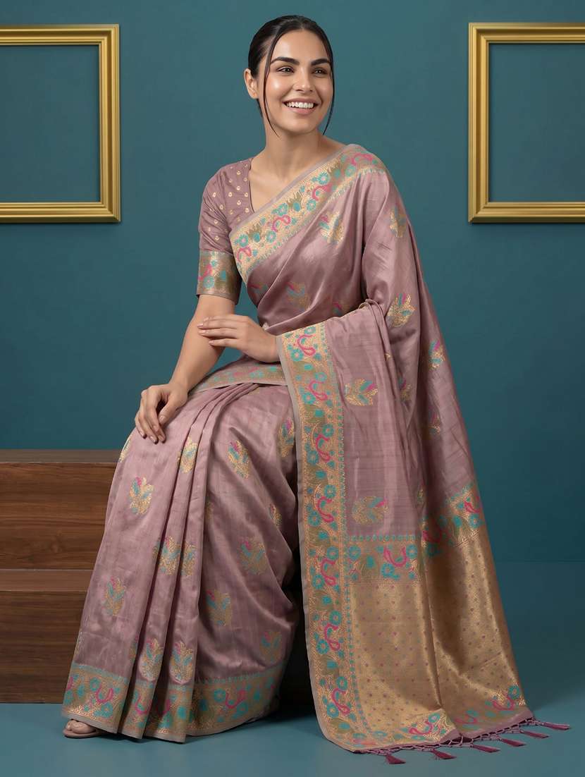 women self design banarasi saree with blouse - 22582789 -  Standard Image - 5