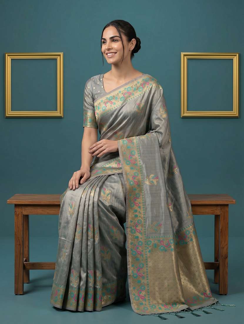 women self design banarasi saree with blouse - 22582790 -  Standard Image - 5