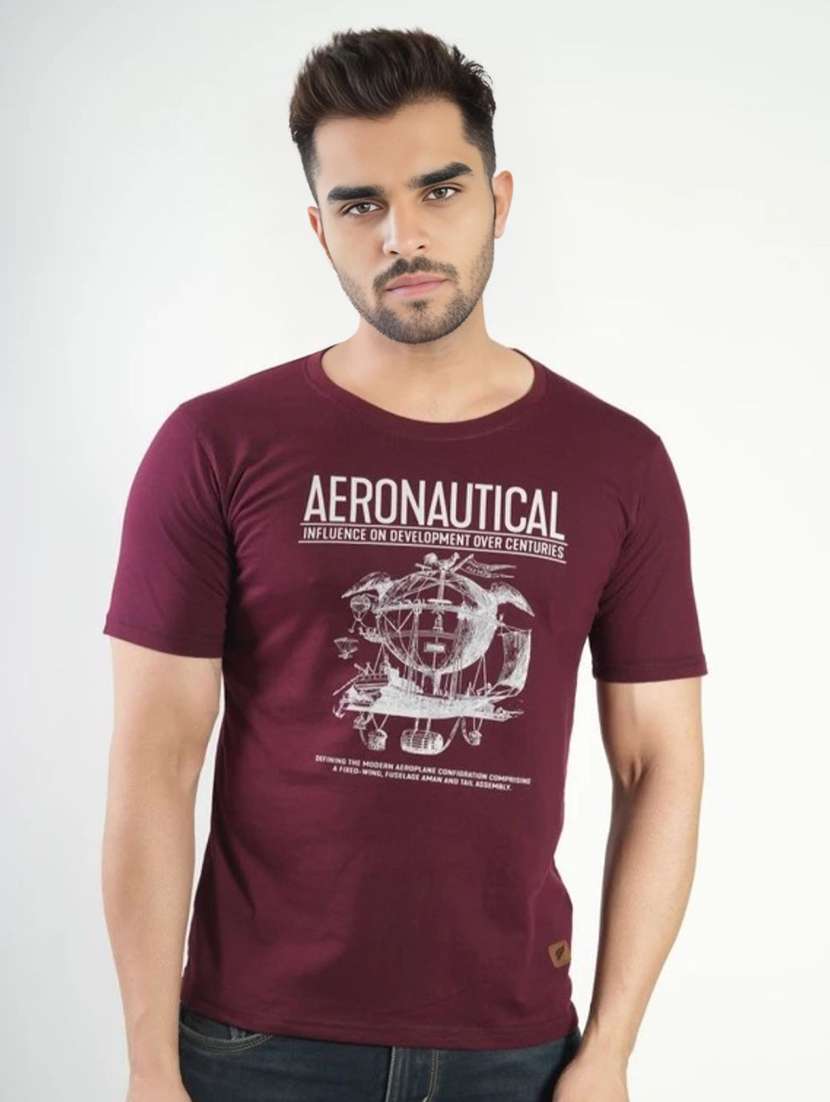 men printed short sleeves regular fit t-shirt