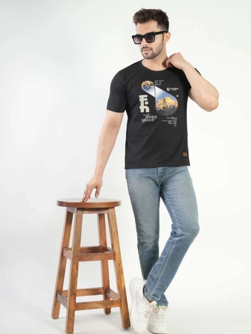 Men Printed Short Sleeves Regular Fit T-shirt - 22582875 -  Standard Image - 3