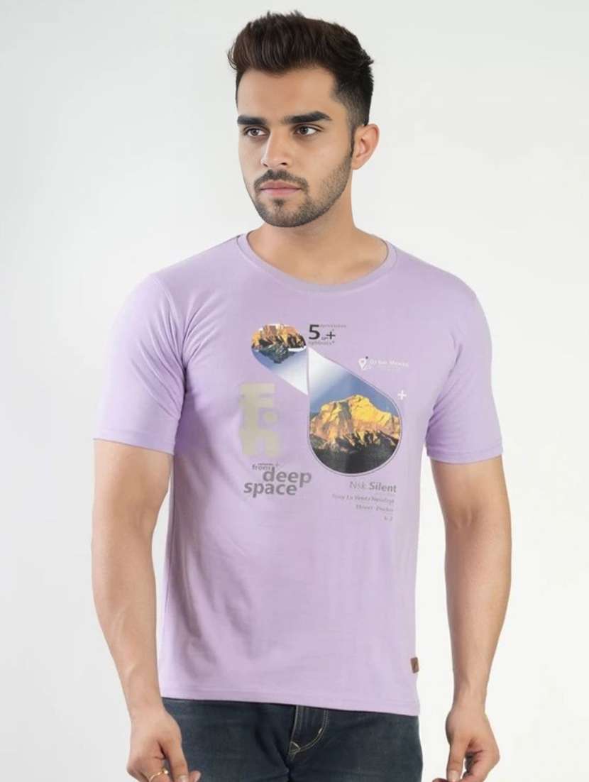 men printed short sleeves regular fit t-shirt