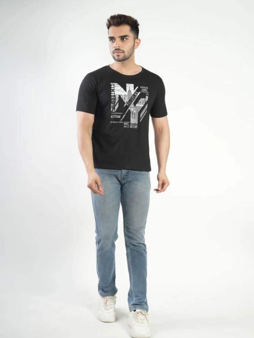 Men Printed Short Sleeves Regular Fit T-shirt - 22582879 -  Standard Image - 3