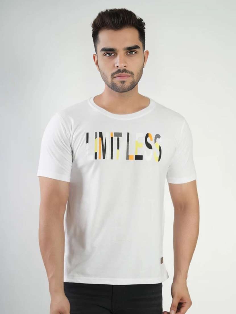men printed short sleeves regular fit t-shirt
