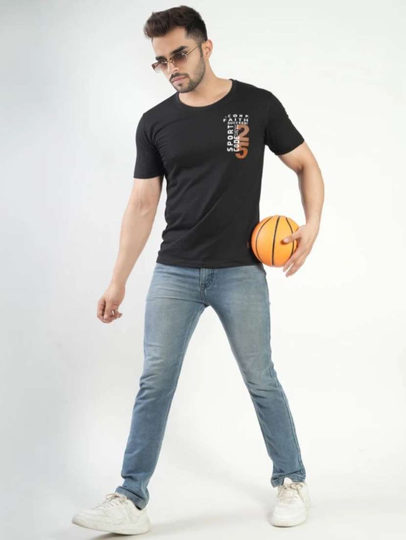 Men Printed Short Sleeves Regular Fit T-shirt - 22582902 -  Standard Image - 3