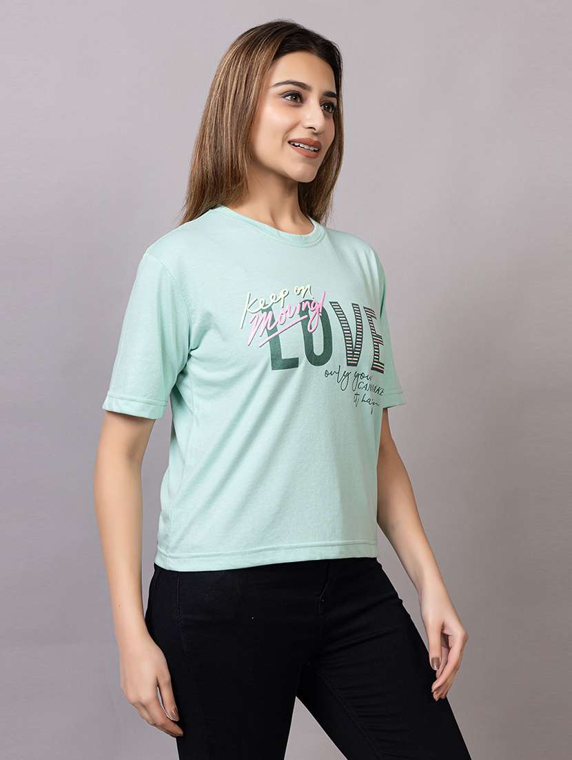 Women Printed Short Sleeves Regular Fit T-shirt - 22582933 -  Standard Image - 3